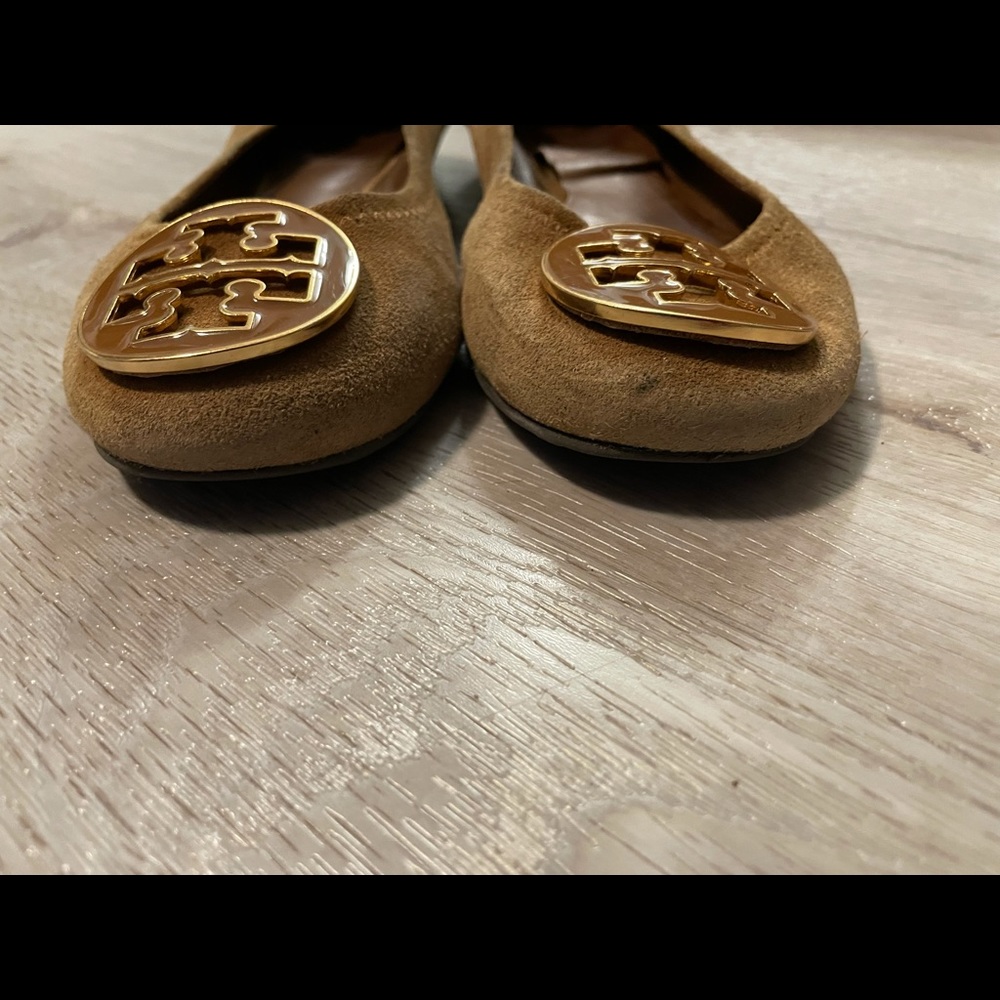 Tan suede Tory Burch flats